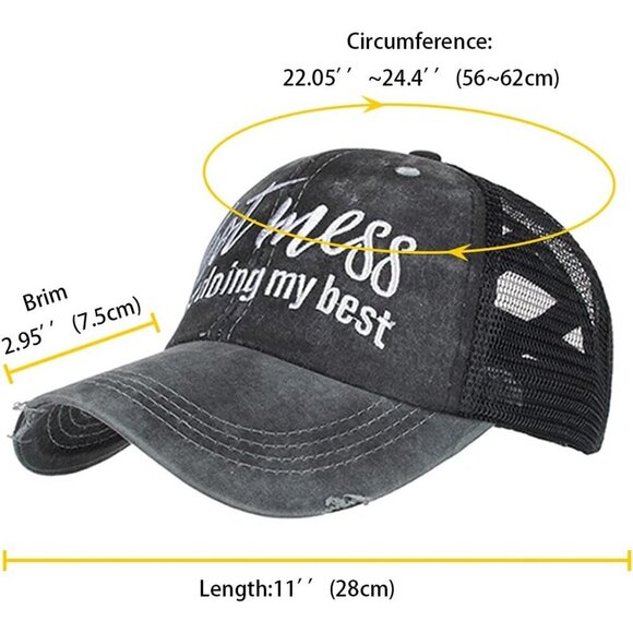 Women s Mesh Baseball Cap with Criss Cross Ponytail Hole Adjustable Size
